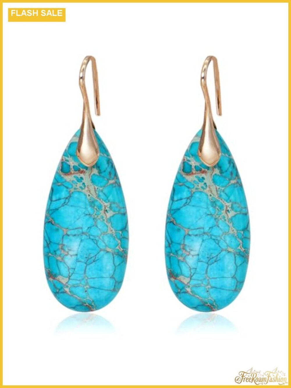 Natural Stone Waterdrop Dangle Earrings for Women Alloy French Wire